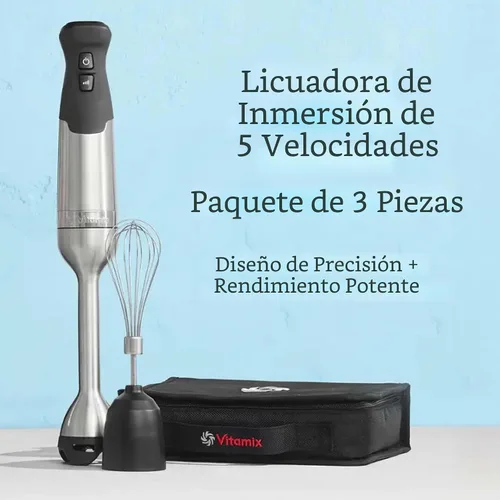 Vista 2 de Vitamix - Licuadora de inmersión de 5 velocidades de 3 piezas con accesorio para batir y estuche de almacenamiento, licuadora manual de grado
