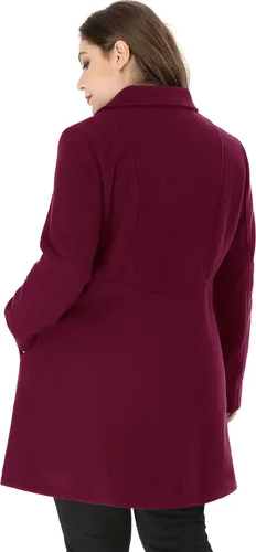 Vista 5 de Agnes Orinda Abrigo de talla grande para mujer, con cuello Peter Pan, doble botonadura para otoño e invierno Peacoat