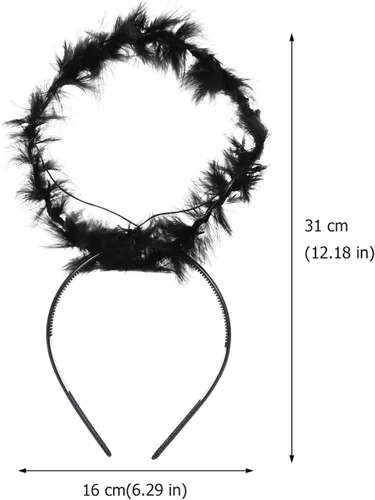 Vista 2 de Beaupretty 2 diademas con halo de ángel diadema con halo negro accesorios para el cabello para niños y niñas disfraz de Halloween y Navidad