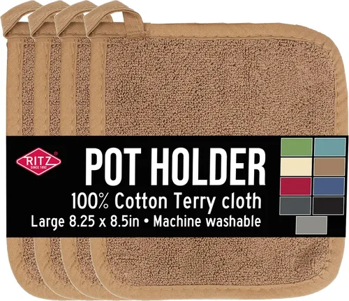 Vista 38 de RITZ Guante de olla y protector térmico de rizo: Resistente al calor sin igual, duradero 100% algodón – Diseñado ergonómicamente para un agarre