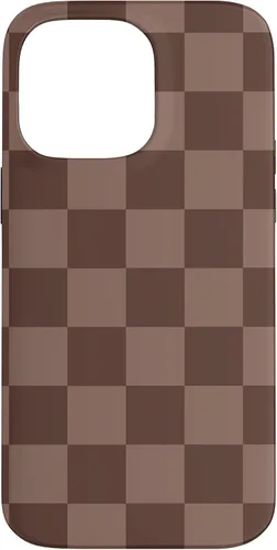 Vista 21 de Marrón clásico a cuadros, patrón de tablero de ajedrez moda caso para iPhone 17