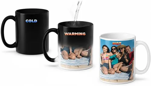 Vista 3 de Tazas de Navidad personalizadas: taza de café festiva con foto personalizada y nombre, taza de café y cacao caliente de cerámica de 11 a 15 onzas