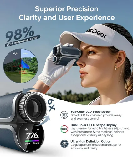 Vista 2 de Range Finder Golf S2,Premium Touchscreen & Automatic Brightness Adjustment High Precision Golf Range Finder,Flag Lock Vibration,Golf Rangefinder