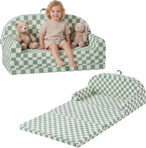 Vista 16 de Blissful Diary Sofá plegable para niños, 2 en 1, sofá para niños, cuadros