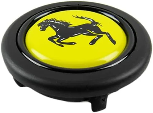 Vista 7 de Q1-TECH, botón redondo JDM universal para volantes aftermarket de 6 pernos con abertura de dos pulgadas 2" para botón de bocina (AUD-BK)