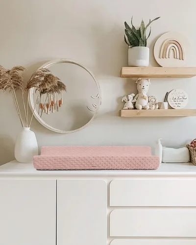 Vista 7 de Babebay Funda para cambiador, fundas de felpa ultra suaves de lunares minky para cambiadores para bebés, niños y niñas, transpirable, paquete de 2