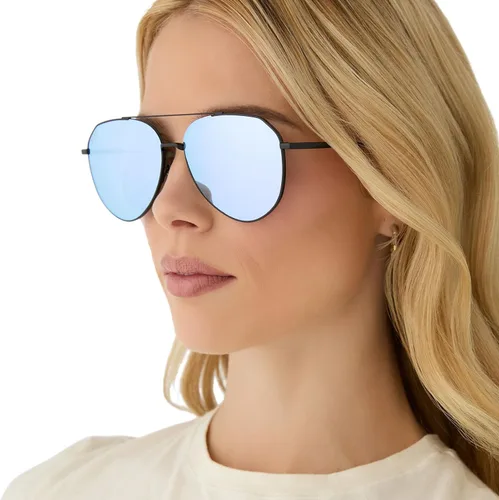 Vista 4 de DIFF Dash Designer - Gafas de sol de aviador de gran tamaño para mujer, protección UV400