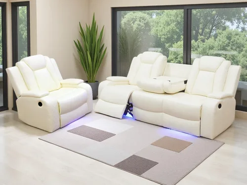 Vista 88 de Juego de sofás reclinables eléctricos, juegos de muebles de sala de estar, sofá reclinable eléctrico moderno negro, sofá biplaza y silla