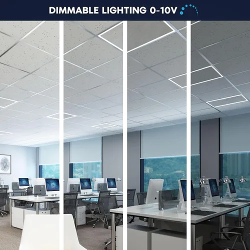 Vista 4 de LUXRITE Panel de luces LED con marco iluminado de borde de 2 x 4 pies, 5CCT seleccionable 3000K-6500K, 5200/6500/7800LM, interruptor de 40 W/50 W/60