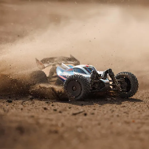 Vista 2 de ARRMA Typhon GROM 4x4 RC Buggy, RTR, Blue/Silver Azul/Plateado