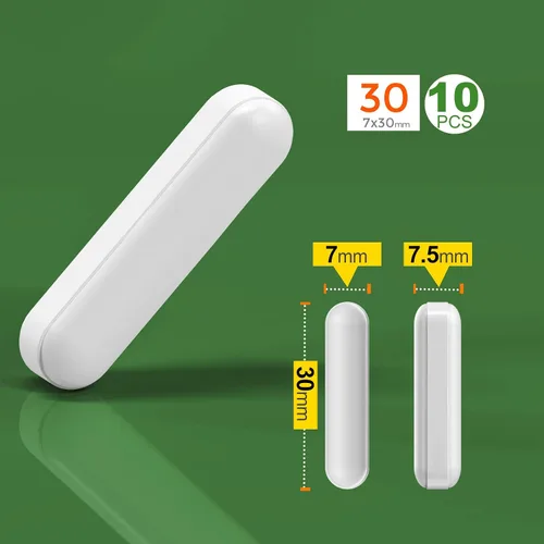 Vista 2 de Ks-Tek 10 barras de agitación magnética PTFE de 1.181 in (1.18 pulgadas), color blanco, barra de laboratorio, barra de placa de agitación, imán