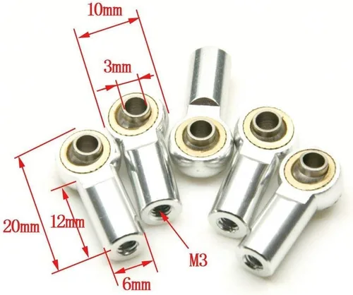 Vista 2 de 10 Uds aluminio plateado M3 Metal bola titular lazo enlace extremo articulación RC escalada marina Crawlers coche para 1:10 D90 SCX10 F350