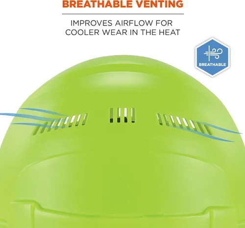 Vista 3 de Ergodyne Skullerz 8968 Sombrero duro de ala completa ligera con ventilación ajustable - Tipo 1, Clase C