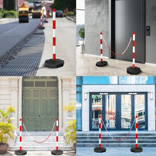 Vista 8 de ERGOMASTER Conos de seguridad ajustables de 24 ~ 34 pulgadas para estacionamiento, precaución de construcción, puntales de carretera con base