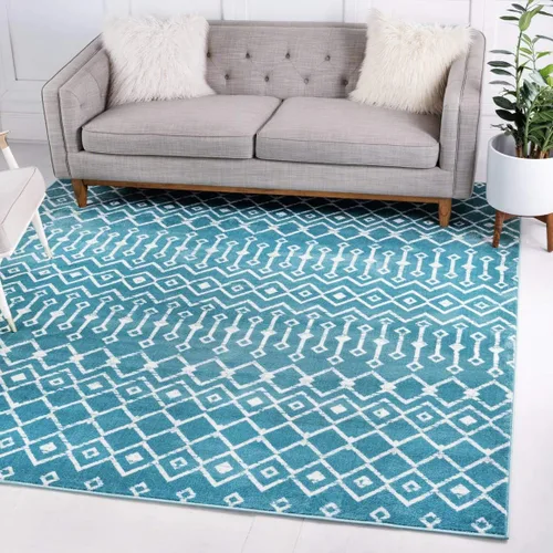 Vista 35 de Unique Loom Enrejado Marroquí Colección Trellis Geométrica Transicional Beige/Marfil Alfombra Área (10 pies 8 pulgadas x 16 pies 5 pulgadas)