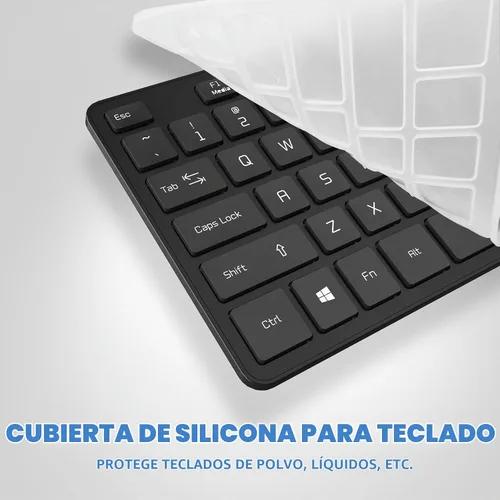 Vista 6 de Teclado con cable USB, teclas cómodas y silenciosas de chocolate, teclado de computadora ultradelgado y duradero con cable (QWERTY) para PC, Windows