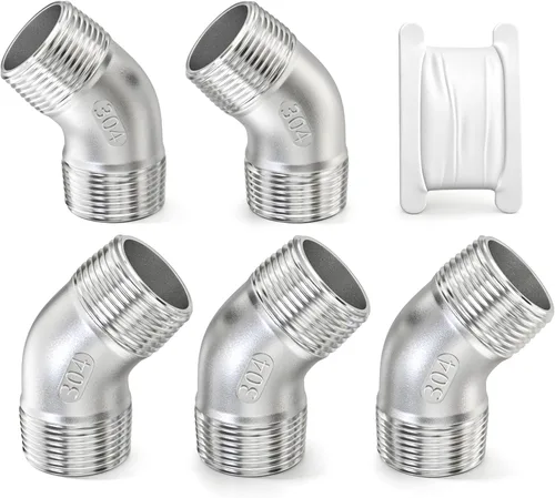 Vista 28 de TAISHER 2 piezas de acero inoxidable 304 accesorios de codo de 90 grados, tubo hembra NPT de 1 pulgada a 1 pulgada NPT hembra 304 accesorio
