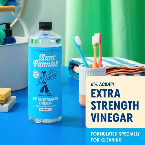 Vista 2 de Aunt Fannie's Vinagre de limpieza extra fuerte, 32 onzas, limpiador doméstico multiusos, sin aromas añadidos, tintes u otros aditivos, paquete de 1