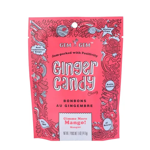 Vista 18 de Gem Gem Caramelos de jengibre masticables de sabor a limón, muestras de degustación de 1.25 oz