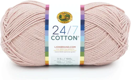 Vista 87 de Lion Brand Yarn - Hilo ligero 24/7 de algodón para tejer, hacer ganchillo y manualidades, Ámbar, paquete de 1 Light Worsted 100% Mercerized Cotton
