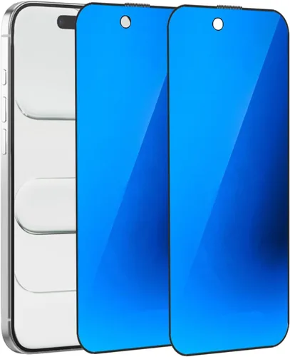 Vista 14 de Paquete de 2 vidrios templados de privacidad anti-azul para iPhone X/iPhone XS/iPhone 11 Pro Mirror Protector de pantalla anti-espía película