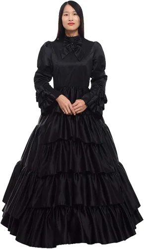 Vista 4 de GRACEART - Disfraz estilo victoriano , rococó, para mujer (vestido y miriñaque)