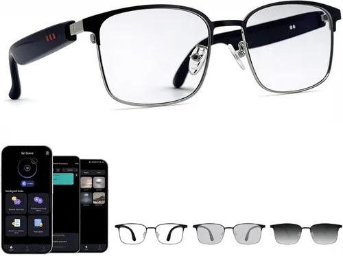 Vista 11 de Gafas de traducción inteligente AI con altavoces Negro