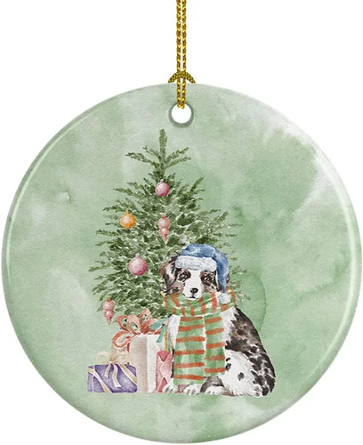 Vista 28 de Caroline's Treasures Bulldog, Bulldog inglés #2 y árbol de cerámica adorno colgante para árbol de Navidad, decoración colgante para el hogar