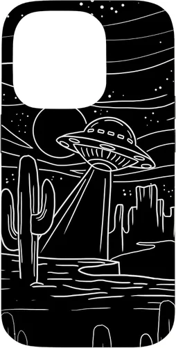 Vista 17 de iPhone 16 UFO Desert Retro Alien Spaceship Area 51 ET Space Lover Gift Case