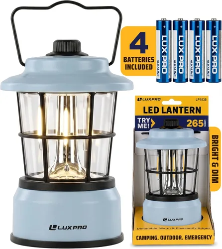 Vista 8 de LUXPRO LP1536 Rechargeable Retro Lantern 500 Lumens Dual Power LED Camping Lantern (Pink, 1 Pack, Rechargeable)