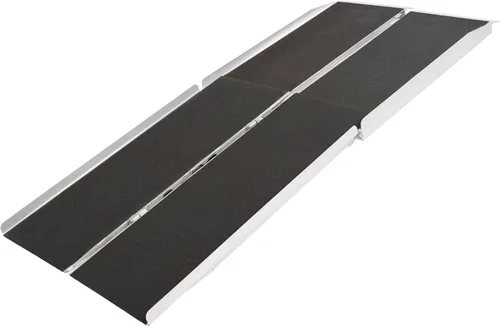 Vista 10 de Rampa de silla de ruedas multipliegue de aluminio de 4' L Silver Spring con superficie recubierta de Grit - Capacidad de peso de 600 lb Folding