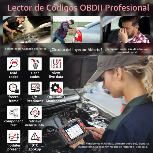 Vista 6 de Transmisión del ABS SRS del escáner NT604 Elite OBD2 del escáner del coche de FOXWELL Check Engine Code Reader for Cars and Trucks, Diagnostic