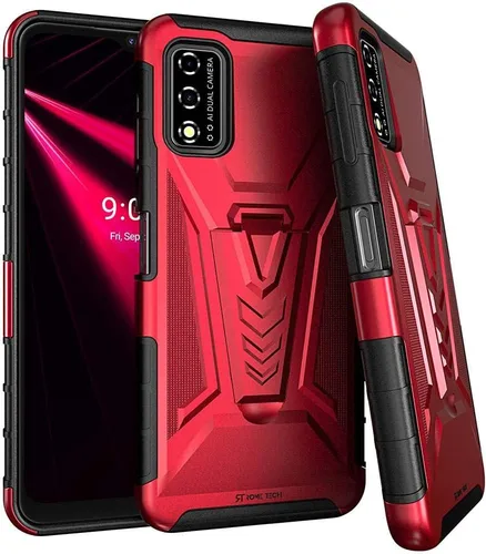 Vista 7 de Rome Tech Funda con clip para cinturón para Cricket Icon 3 de 6.5 pulgadas (2021) - Funda de teléfono celular de doble capa a prueba de golpes