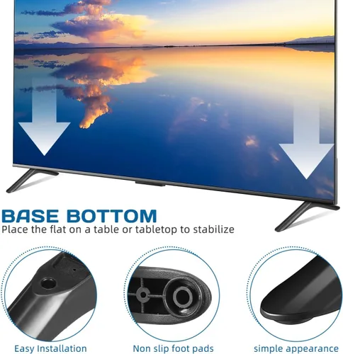Vista 7 de BESTYASH Soporte universal de repuesto para TV con tornillos, pedestal de TV, patas para televisores inteligentes, base de mesa para sala de estar