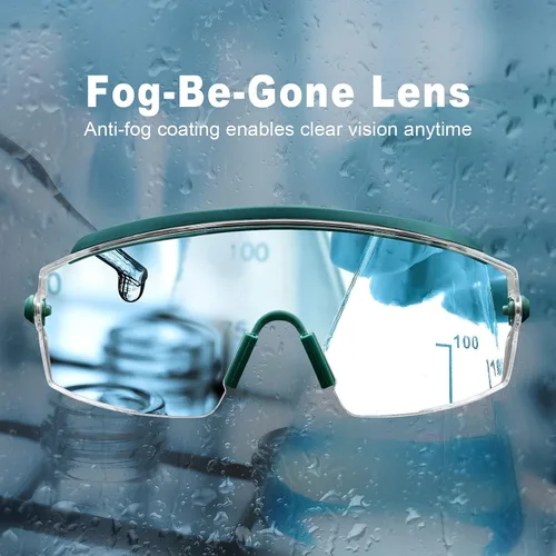 Vista 4 de UKNOW Gafas de seguridad sobre lentes, lente envolvente transparente antivaho ANSI Z87.1; estuche portátil para gafas de seguridad con clip