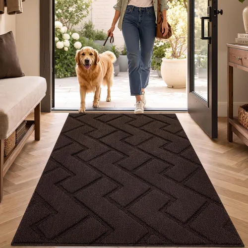 Vista 30 de hicorfe Tapete para puerta delantera para entrada exterior, 20 x 31.5 pulgadas, absorbente, resistente a la suciedad, tapetes de bienvenida