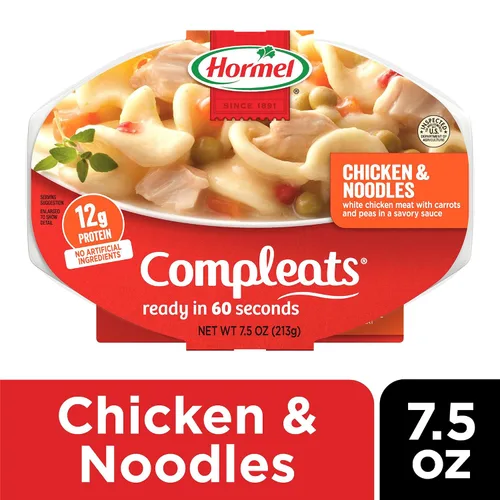 Vista 5 de HORMEL COMPLEATS - Bandeja para microondas de pollo y fideos, 7.5 onzas (paquete de 7)