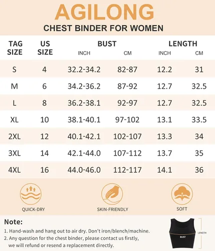 Vista 6 de Carpeta de pecho para mujeres transgénero Tomboy Binder Trans sin botones elásticos sujetadores de pecho