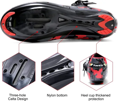 Vista 3 de Santic Zapatos de ciclismo unisex para interiores, zapatos de bicicleta de carretera, zapatos de equitación para hombres y mujeres