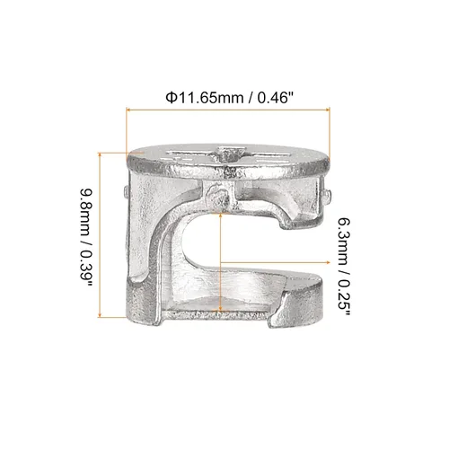 Vista 2 de uxcell Tuerca de bloqueo de leva para muebles, 12 piezas de 0.459 x 0.386 in, conector de junta, tuercas de bloqueo para muebles