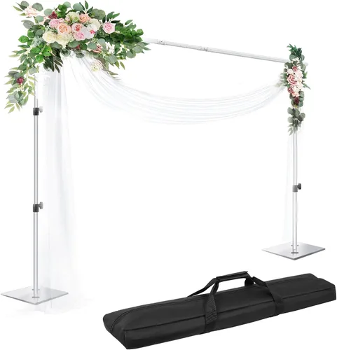 Vista 8 de Soporte para Telón de Fondo EMART, 6.5 x 10 pies, Ajustable, Kit de Tubo y Telón para Fotografía con Base Plana de Metal Resistente para Fiestas