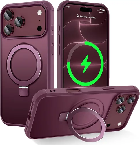 Vista 8 de CHAOFEnG Funda compatible con iPhone 11 Pro Max con soporte, color negro Fundas delgadas de grado militar para iPhone 11 Pro Max con soporte