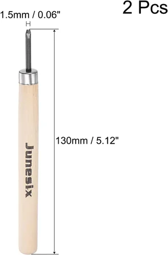 Vista 2 de uxcell Cuchillo de tallado de madera, cinceles, acero al carbono 50# de 0.059 in, pequeño triángulo para esculpir escultura artesanal, carpintero