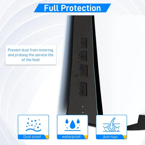 Vista 5 de FUNDIARY Kit de tapones antipolvo para consola PS5, protector de polvo de silicona y accesorios de limpieza para PS5, 7 puertos a prueba de polvo, 2