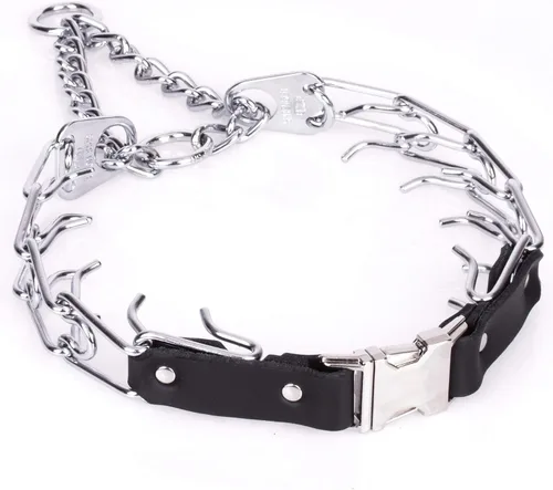 Vista 20 de Herm Sprenger Collar de Entrenamiento para Perros de Liberación Rápida Negro de Acero Inoxidable Collar Sin Tirones Hebilla de Cuero de Liberación