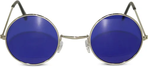 Vista 2 de Lentes de sol de John Lennon para fiesta. Lentes de sol redondos, hippie, con lentes de colores.