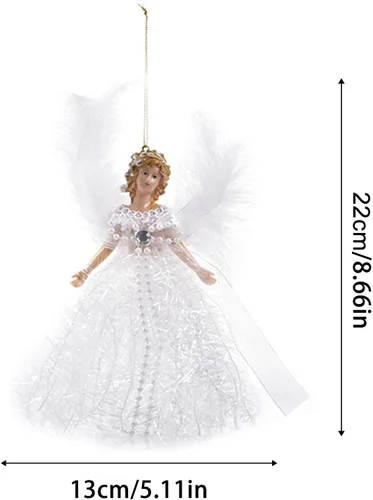 Vista 2 de Colgante de decoración de árbol de hadas, 0.88 oz, árbol de estatua de ángel superior, adornos de árbol de hadas, ángel para decoración de Navidad