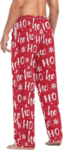 Vista 5 de Ollabaky Pantalones de pijama para hombre, pantalones de pijama con bolsillos, pantalones de pijama para hombre