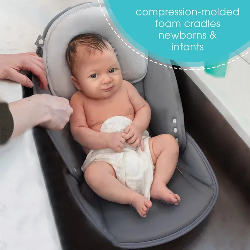 Vista 4 de Summer Infant Soporte cómodo para bañista en el fregadero: baña a recién nacidos de hasta 6 meses con confianza directamente en el fregadero. El