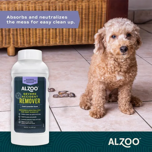 Vista 3 de ALZOO Removedor de accidentes severos para perros y gatos, gránulos absorbentes que ayudan a eliminar la suciedad de las mascotas y neutralizar